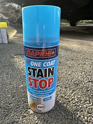Stain Stop One Coat Spray Blocker Aerosol Walls Renovation White Paint 400ml • £2.99