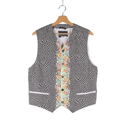 Versace Versus Vintage 90s Men Floral Illusion Waistcoat Vest Gilet Size 36 / 50 • $350