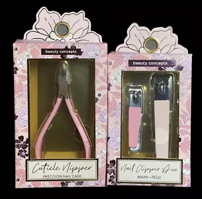 Pink Mani Pedi  Nail Clippers + Cuticle Nippers 3 Tools Nailcare Beauty Concepts • $26.88