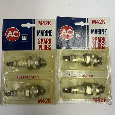 AC M42K Marine Spark Plugs Set Of 4 In NOS Original Package Evinrude Johnson • $12.99