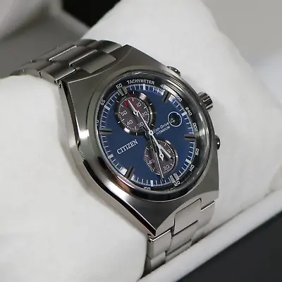 Citizen Super Titanium Chronograph Blue Dial Men's Watch CA7090-87L • $289.99