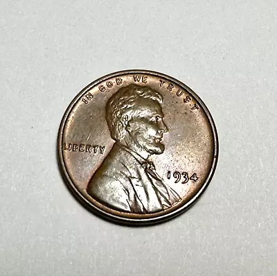 1934-P Lincoln Head Cent Wheat Penny Philadelphia Mint RB KM#132 AU+ • $8.99