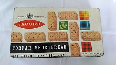 Antique Vintage Old England Jacob's Forfar Shortbread Biscuits Tin Advt Sign 50s • $150.84