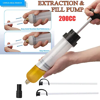 Oil Fluid Extractor Hand Pump Kit Manual Suction Vacuum Fuel Car Transfer 200CC • $14.99