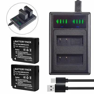 2x Battery For Panasonic Lumix DC-TZ90 Lumix DC-TZ96 1025mAh + USB DUAL Charger • £23.99