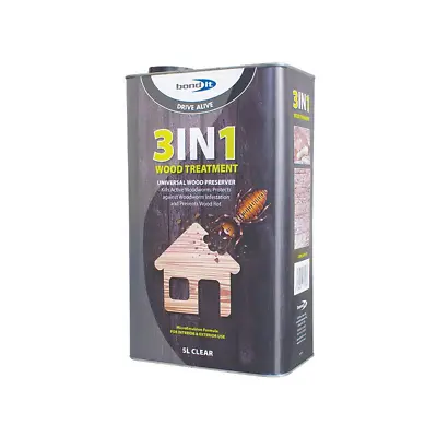 £33.99 • Buy Bond It Drive Alive 3 In 1 Water Based Woodworm Rot Treatment Preserver 5 Litres