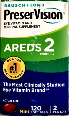 PreserVision Areds 2 Eye Vitamin And Mineral - 120 Softgels Exp 12/24+ • $18.49