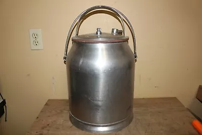 Vintage McCormick Deering 5 Gallon Stainless Steel Metal Milk Can Farm Sign • $85