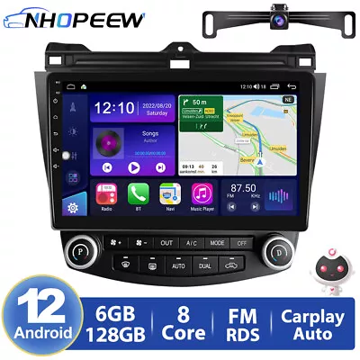 8Core 6+128GB Android 12 Carplay Car GPS Stereo Radio For Honda Accord 2003-2007 • $409.99