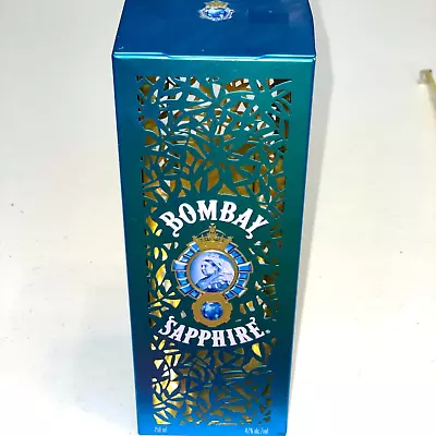 Bombay Sapphire Gin Metal Tin Box Base Cut Out Design Packaging Blue Collectible • $9.99