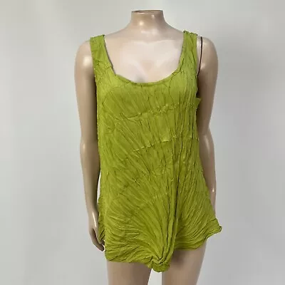 BABETTE San Francisco Women's Top Small Green Crinkle Lagenlook Polyester D29 • $31.99