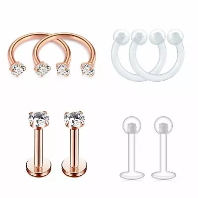 16G Surgical Steel Cartilage Earring Stud Labret Lip Medusa Monroe Piercing Ring • $15.39