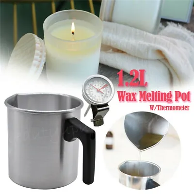 £5.96 • Buy 1.2L Wax Melting Pot Pouring Pitcher Jug Aluminium Candle Soap Make Thermometer