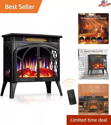 Portable Electric Fireplace Heater - Vintage Design Realistic Flame 1500W Heat • $165.91