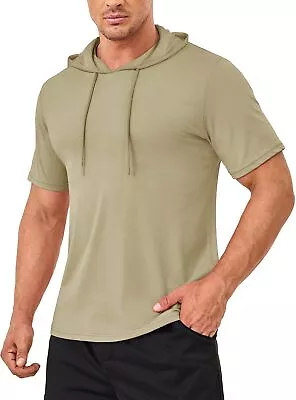 Men's Casual Hoodies Short Sleeve Cotton Activewear Summer Quick Drying T-Shirts • $22.99