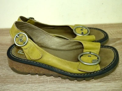 £34.99 • Buy Fly London Yellow Slingback Sandals Size UK 6.5  / Eur 40