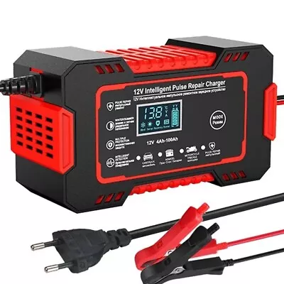 Car Battery Fast Charger Automatic Pulse Smart Repair 12V/6A AGM/GEL RED For UK • £11.49