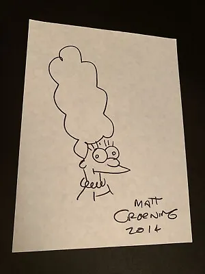 MARGE Matt Groening Original Sketch SIGNED The Simpsons 2014 Rare • $799.99