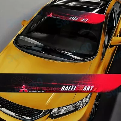 Front Window Windshield Vinyl Banner Decal For Mitsubishi RALLIART Racing Stickr • $17.55