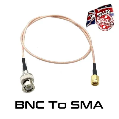 £4.75 • Buy BNC Male - SMA Male RP Adaptor - RG316 Pigtail 50 Ohm 20cm Cable *UK Supplier*