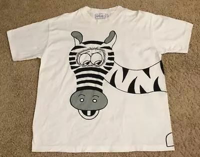 Balizoo Funwear LTD Front And Back Zebra Men's White T-Shirt Size Large • $19.99