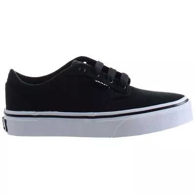 Vans Atwood Low Top Lace-Up Black Canvas Kids Plimsolls KI5187 • £13.99