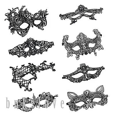 8Pcs Womens Sexy Black Lace Masquerade Mask Halloween Costume Party Ball Eyemask • $11.99