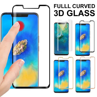 Screen Protector For Huawei P30 P40 Pro P9 Plus Y7 3D Full Curved Tempered Glass • £2.99