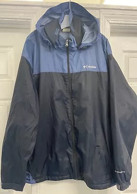 Columbia Omni-Shield Black Blue Rain Rain Nylon Jacket Mens 2XL XXL VGUC • $24