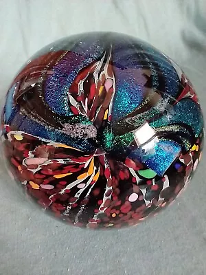 Rollin Karg Signed Dichroic Stunning Hand Crafted Art Glass Paperweight • $225