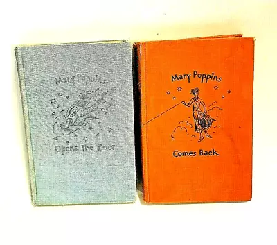 MARY POPPINS COMES BACK 1943 + OPEN THE DOOR 1944 Hard Cover Books Lot 2 Vintage • $38