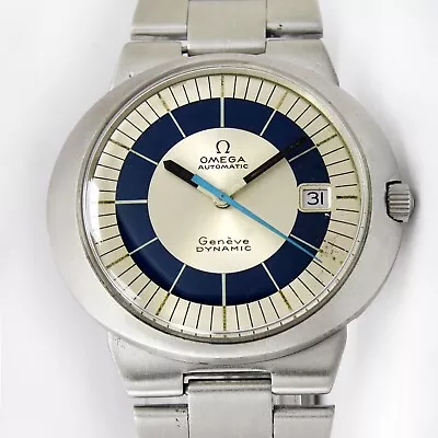 1969s Omega Geneve Dynamic Original Silver Dial Mens Vintage Steel Watch 166.039 • $1499