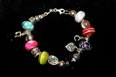 IBB Italy Charm Bracelet 19 Charms Heart Art Dog Music Friend Sterling Silver • $54.60