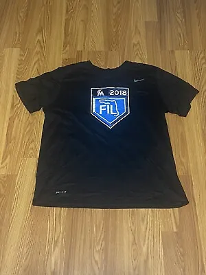 Miami Marlins Nike Dri-Fit Shirt Men's XL Black MLB Spring Training 2018 #25 • $12