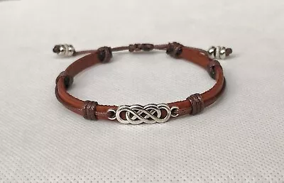 Brown Bracelet Men Women Unisex Double Infinity Love Gift Anniversary • $14.90