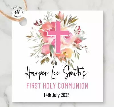 10 White Gift Tags Favour Girl Personalised Holy Communion Baptism Christening  • $4.95