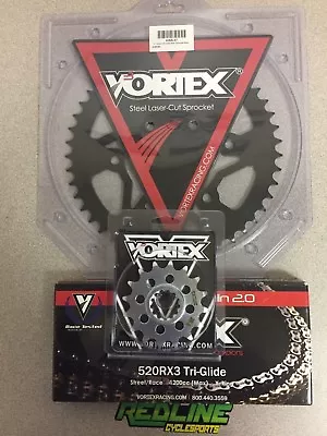 Vortex 520 Sprocket Kit Black Chain Front And Rear For 2007-2008 Yamaha R1  • $184.99