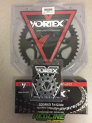 Vortex 520 Sprocket Kit Black Chain Front And Rear For 2009-2014 Yamaha R1  • $169