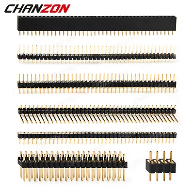 Male Female 2.54mm Pitch Header Pins Socket Single Double Row Connector Strip • £3.59