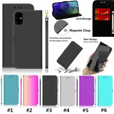 Mirror-Like PU Leather Wallet Flip Phone Case Cover For Samsung M30 A71 A11 A10E • $9.99