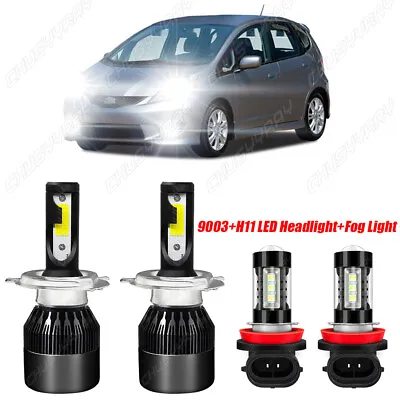 For Honda Fit 2006-2020 4*LED Headlight Kit White High/Low Beam+Fog Lights Bulbs • $23.99