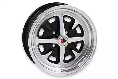 Mustang Wheel Magnum 400 4 Lug 14x6 Gloss Black Machined 1964 - 1973 • $190.95