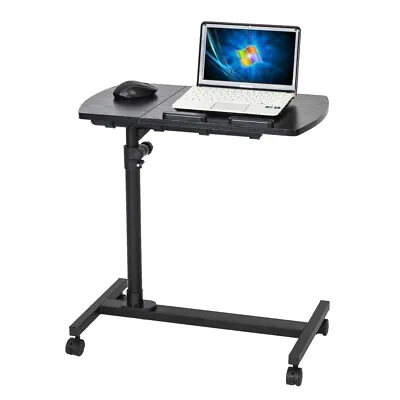 Portable Mobile Rolling Laptop Cart Table Computer Stand Adjustable Desk Tablet • $42.99