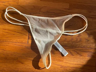 LA PERLA Glamour Off- White Thong Panties Mesh  Size 3  Made In Italy • $29
