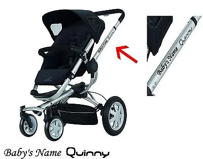 New Personalised Name Quinny Logo Buzz Zapp Pram  Stickers Decals 14 Colours • £4.99