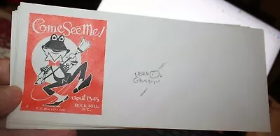 Vernon Grant Artwork Frog Autographed Rock Hill SC 1980's Come See Me Envelopes • $20