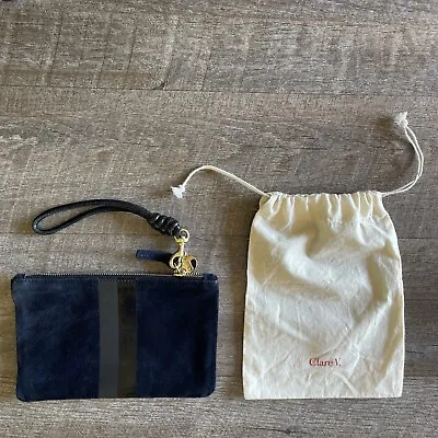 Clare V  Vivier Suede Stripe Wallet Clutch AND Wristlet Strap $190 Dustbag Incl • $90