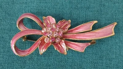 £14 • Buy Beautiful Adrian Buckley Pink Enamel Spray Brooch