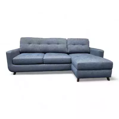 John Lewis Barbican RHF Chaise Sofa Bed & Storage Soft Touch Chenille Midnight • £1599