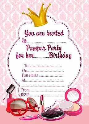 10 X Girls Birthday Pamper Party Invitations Or Thank You Cards • £4.99